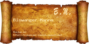 Biswanger Manna névjegykártya
